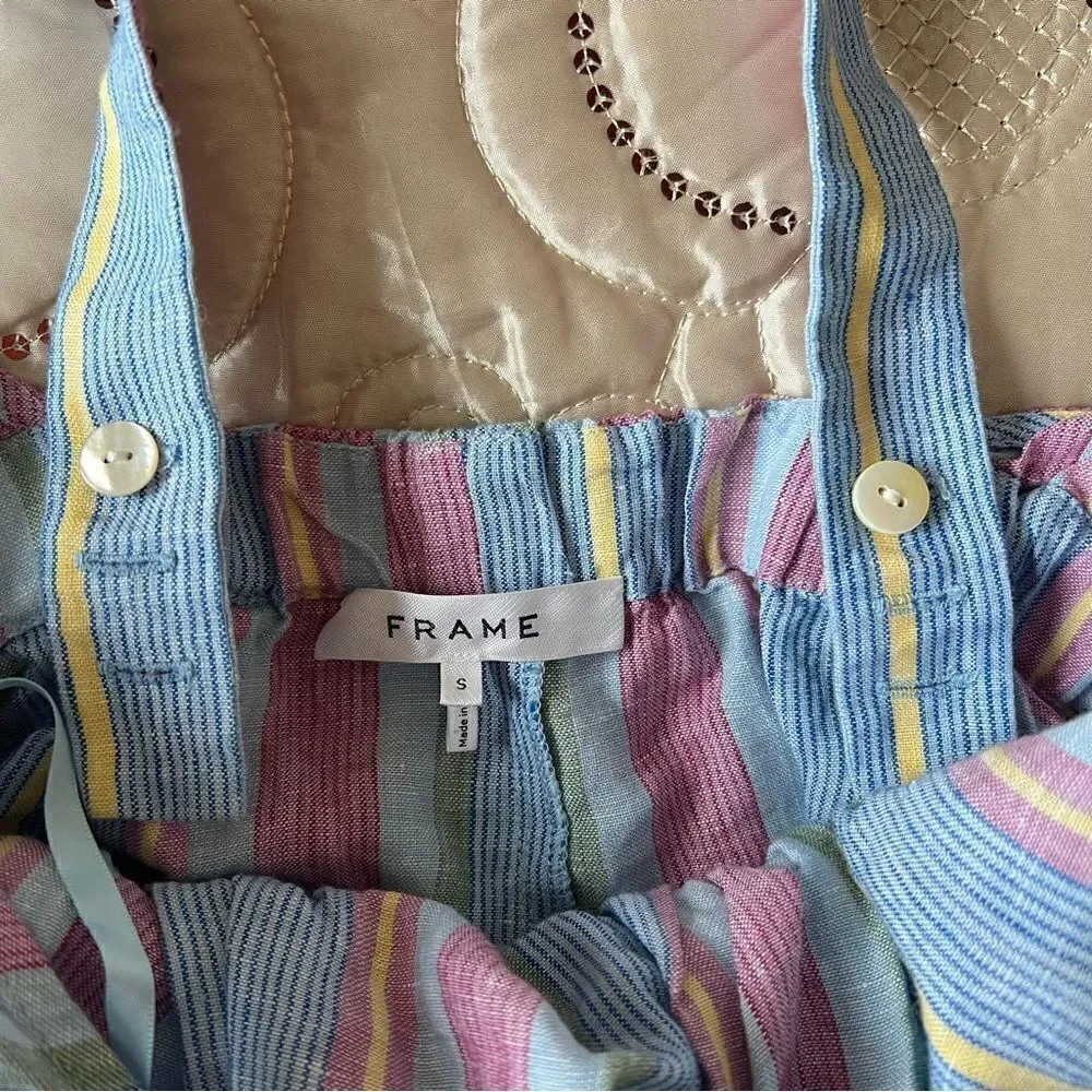 Frame Linen Striped Romper NEW Size Small - Picture 6 of 10